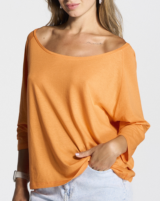 T-Shirt com mangas 3/4 lisa básica